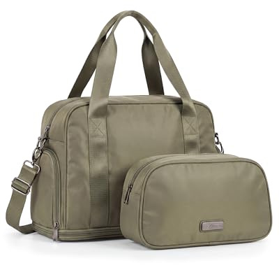 LUGG Duffle & Toiletry Bag Set – Waterproof Travel Bags for Men & Women – Lightweight, Durable 230D Twill Fabric – Fits EasyJet Cabin Size – Expandable Design – Stylish & Spacious Storage- Army Green