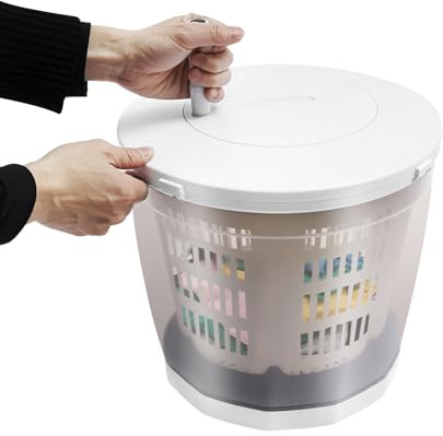 Lavatrice manuale 2 in 1 per piccoli oggetti, lavatrice a manovella con comoda copertura e ventose, lavatrice non elettrica manuale da viaggio per esterni - 35 x 32 cm