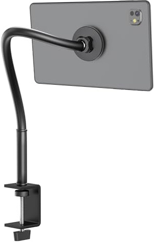Magnetic Gooseneck Tablet Holder, iPad Desk Clamp Mount for Bed & Desk | 360 Degree Adjustable Arm, Compatible with MagSafe, Fits 4.7-13.5 Devices, Phone, iPad Pro/Air/Mini, Kindle Fire, Galaxy Tab