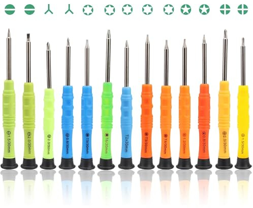13 Pcs Magnetic Mini Screwdriver Set, Xiciki Different Sizes Precision Repair Weak Magnetic Screwdriver Set for Watches Eyeglasses Computer Phone Electronics Clocks Jewelry