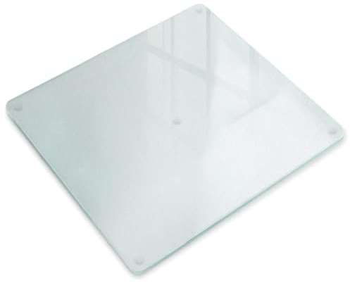 Schneidebrett 60x52 cm Rechteckige für Küche mit Rutschfesten Silikonfüßen Matt Hartglas Küchenplatte Widerstandsfähig und Langlebig Arbeitsplatte Leicht zu Reinigen
