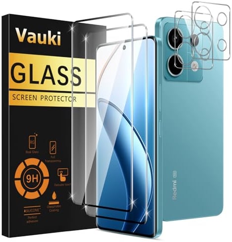 Vauki Vetro Temperato per Xiaomi Redmi Note 13 Pro 5G(Not Note 13 Pro 4G) Pellicola Protettiva con Protezione Fotocamera [2+2 Pezzi] Durezza 9H Anti-impronte HD Trasparente Senza Bolle Vetrino Schermo