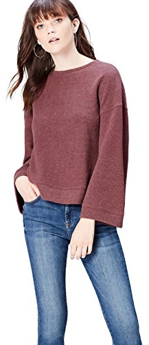 find. Damen Sweatshirt Soft Touch Bell Sleeve 70443A, Gr. Medium, Rot (Tawny Port)