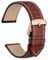 WOCCI 22mm Uhrenarmband Leder für Damen und Herren, Geprägtes Alligator, Roségoldene Schnalle (Braun mit Beige Nähten)