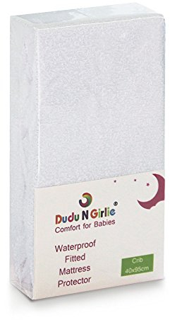 Dudu N Girlie Crib Mattress Protector 90 x 40 Waterproof - Breathable Terry Towel Deep Bedside Crib Mattress Protector -Topper Cover kids mattress protector waterproof.