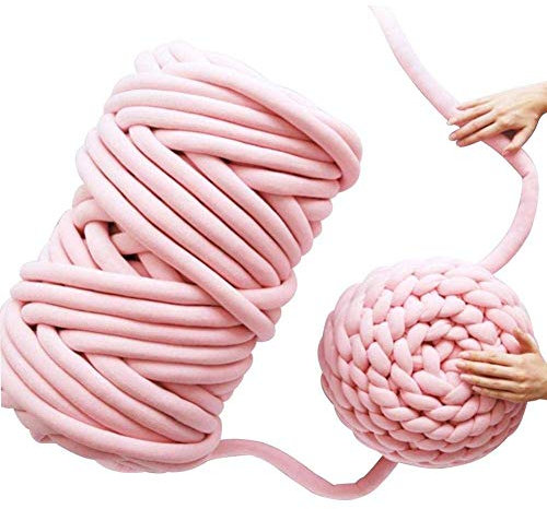 Core Yarn Garn Mehrfarbig Soft Bulky Arm Stricken Wolle Roving Häkeln DIY Hand Chunky Strickdecke Decke Garn für Riese Klobig Sticken Werfen Sofa Decke Blanket und Kunsthandwerk (Rosa, 1KG)