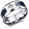 OIDEA Vintage Edelstahl Biker Gravur Lebensbaum Herren Ringe, Ehering Verlobungsring Bandring, Schwarz Silber für Männer - Ringgrößen 59 (18.8)