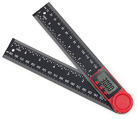 DollaTek 2 in 1 Digitalanzeige Winkel Lineal Winkelmesser Digitaler Messschieber Schwarzer Messschieber (0-200 mm)