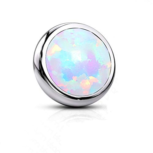 Paula & Fritz® Aufsatz-Dermal Anchor Opal viele Farben Größen und Stärken Titan Grad 23 Haut-Anker Skin Diver Implantat Kugel Bodypiercing