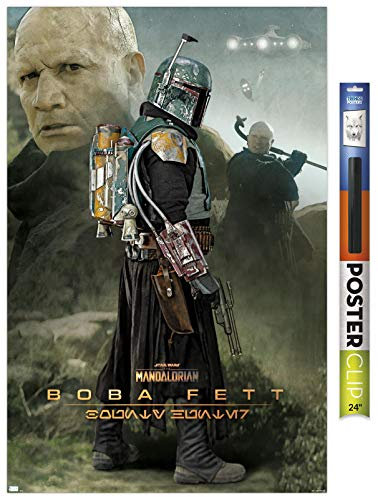 Trends International Star Wars: The Mandalorian Staffel 2 Boba Fett Wandposter, 56,8 x 86,4 cm, Premium Poster & Clip Bundle
