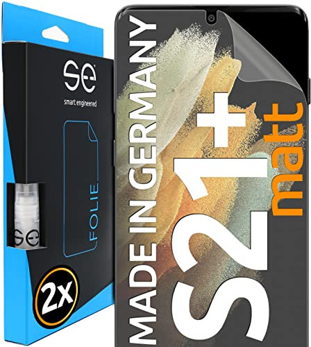 2x se® 3D SCHUTZFOLIE Entspiegelt für Samsung Galaxy S21 Plus,Anti-Staub, 100% Fingerabdruck & FaceID kompatibel, einfache blasenfreie Installation, Ultra-Klar, Stoß-Kratzfest, aus Deutschland