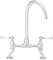 ENKI, Astbury, KT099, Deck Mounted Chrome, Kitchen Sink Mixer Tap, Featuring a Swivel Swan Neck Spout and Quarter Turn Ceramic White Levers, Solid Brass Construction, Traditional Design