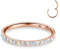 16G Septum Clicker Ring Daith Ohrringe Muschelschmuck Nahtloser Clicker Ring Chirurgischer Stahl Turm Tragus Muschel Piercing Schmuck Kleiner Creolen Ohrring Nasenring Roségold 12mm CZ Opal