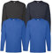 Fruit of the Loom 4 T Shirt Longsleeve M L XL XXL Langarm Verschiedene Farbsets auswählbar (L, 2Royal 1Schwarz 1Navy)