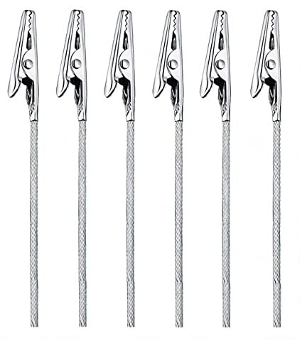Metal Wire Alligator Clamps, 50 Pcs Long-Tailed Alligator Iron Clip, Photo Craft Wire Clip for Hobby Modeling DIY Card Photo Memo, Silver
