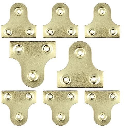 Brass Picture Hanging Plates 25mm Plain Mirror Glass Frame Hanging Fixing Plates Secure Frame Hanger Bracket for Photo Frame Mirror Canvas Pack of 10