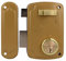 Amig - Serratura da sovrapposizione a sinistra con leva di chiusura, linguetta e maniglia per porte in legno mod. 75U 76 x 120 mm Cilindro rotondo di sicurezza in acciaio dorato