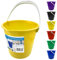 Colour Coded Plastic Bucket with Handle, 2 Gallon (10L) Household Heavy Duty Bucket with Spout and Easy-Grip Handle, Multipurpose Water Bucket for Cleaning, Bath, and Gardening (Yellow)