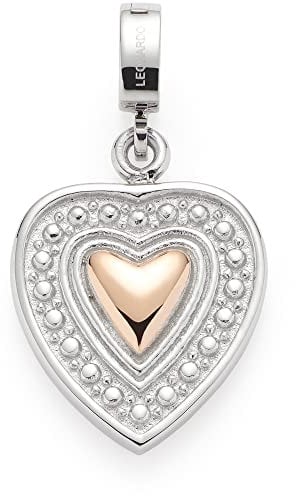 Leonardo Jewels Clip&Mix Lia Anhänger, Ketten-Anhänger aus Edelstahl, Herz Armband-Charm, rosegold, Damen Schmuck, 022888