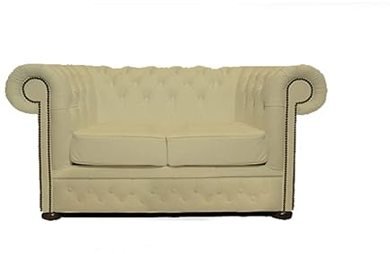 Chesterfield Sofa First Class - The Chesterfield Brand | 2 Sitzer Sofa | 100% Leder, handgefertigt, Original Chesterfield | Breite 150 cm | Vanille