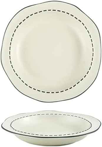 TOBILE Irregularly Shaped Ceramic Dinner Plates Steak Pasta Bread Sandwich Salad Plates (Color : D)