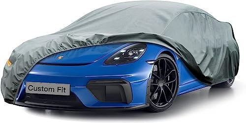 kayme Robustes Autoabdeckung Wasserdicht Atmungsaktiv, Vollgarage Autoplane für Regen Sonne Staub Schutz, Abdeckplane für Porsche 718, Audi TT, Nissan 350z/370z, BMW Z3/Z4 usw.(bis zu 450 cm) 3M