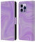 Head Case Designs Offizielle Suzan Lind Violett Weiß Wirbel Aus Marmor Leder Brieftaschen Handyhülle Hülle Huelle kompatibel mit Apple iPhone 14 Pro Max