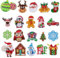20 Stk Aufnäher zum Aufnähen und Aufbügeln + 1* Nähsets für Weihnachten Weihnachtsmann Applikationen Schneemann Aufbügel Patches Hirsch Aufbügler Schneeflocke Flicken Santa für Jeanskleidung (B)