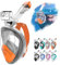 HINATAA Maschera Subacquea,Doppia Palla Galleggiante Maschera Snorkeling,180° Anti-Nebbia Leak Proof Maschera Facciale Integrale Snorkeling,Fotocamere Compatibili Bambini,Adulti (Arancione, L/XL)