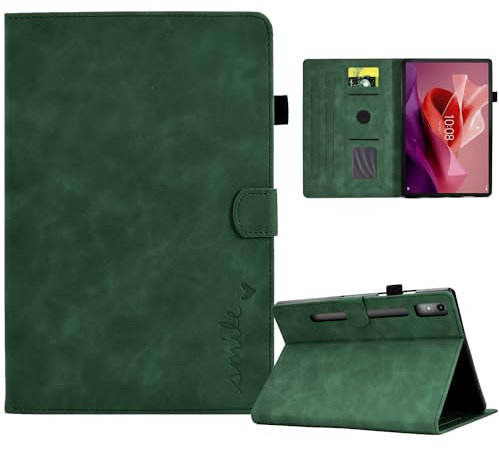 AsWant Funda Compatible con Lenovo Tab P12 12.7-Pulgadas - Ultradelgado PU con Soporte Función Protección para Lenovo Tab P12 (Verde)