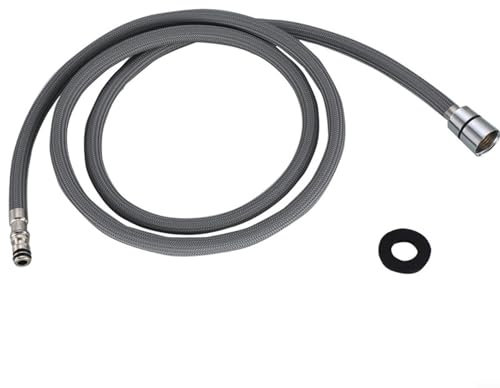 URPIZY Manguera de repuesto extraíble para grifo de cocina, manguera de cabezal de pulverización extraíble, manguera de grifo de fregadero de acero inoxidable, 59 pulgadas de longitud