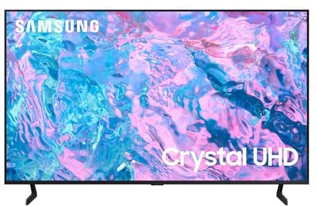 Samsung TV UE43CU7090UXZT Crystal UHD 4K, Smart TV 43, Crystal Processor 4K, Slim Look, Q-Symphony e OTS Lite, DVBT-2, Integrato con Bixby, compatibile con Alexa e Google Assistant, Black [2024]