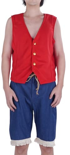 CoolChange Monkey D. Ruffy Kostüm | Realverfilmung Verkleidung | Weste & Hose | Größe: M