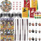 110 unidades de relleno de bolsas de fiesta para niños, tema brujo, juguetes Pinata a juego con bandas para tapas, palillos, gafas, pegatinas, llaveros, bolsas de regalo, regalos de la suerte
