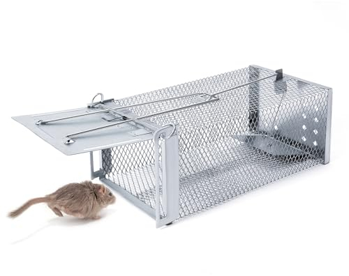 Trampa para Ratones en Vivo, XXL Premium para Ratones, Muy Sensible, Apta para Animales y Reutilizable, Adecuada para Cocina, jardín, almacén (Plata)