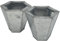 Oberle 2 Neue Zink Töpfe 6-eckig Topf in Silber Blumentopf Neu - Pflanzen - Frühjahr - Sommer - 50129