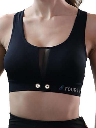 Frontier HRM Sports Bra Compatible with Frontier X2 Polar Garmin Tickr Wahoo Coospo- Heart Rate Monitor Sports Bra, Black, D