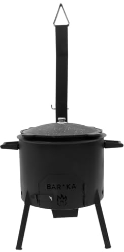 FlameFusion Utschak Universell XL inkl. Adapter & Aschebehälter Feuerofen | Uchag mit 16 Liter Kazan Outdoorküche