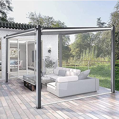 OUPAIAI Roller Blinds Exterior Patio Pergola Roll Up Blinds With Fitting, Rainproof Plastic Transparent Curtain - Door Window Partition All Installation Parts Included(60x80cm)