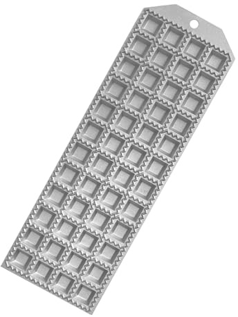 Fackelmann Stampo per raviolini quadrati 2,5x2,5 cm, 48 impronte, materiale alluminio con piedini di appoggio, lavare a mano, Linea Home Cooking Italian Pasta