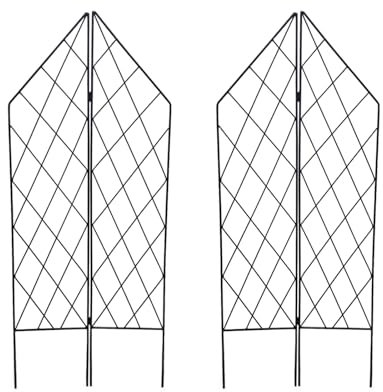 SCENDOR GARDEN - Malla de jardín, metal, lote de 2, para plantar, tutor para plantas trepadoras, 115 x 24,8 cm, enrejado para plantas trepadoras, color negro