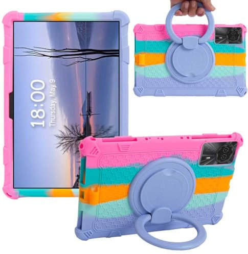 Ytaland Hülle für Blackview Tab 90 WiFi Tablet 11 Zoll/Doogee T30 pro/Doogee T30SE, [360°-Ständer] Weich Dünn Silikon Handyhülle Stoßfest Fallschutz Bumper Case Cover (Buntes Rosa)