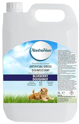 Artificial Grass Cleaner – Powerful 3-in-1 Disinfectant, Deodoriser & Cleaner Removes Bacteria & Neutralises Pet Odours Pet-Friendly (5 Litre, Blueberry Doughnut)