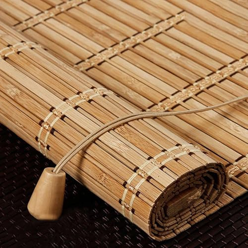 Bambus-Rollo Rollläden Lichtdurchlässig Sichtschutz Bambusrollo, Fenster Rollo Aussenbereich, Bambus Raffrollo Holzrollo, Garten-Sonnenschutz Jalousien, für Hofgarten Balkon Terrasse