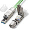 LEENUE Blindado RJ45 Conector CAT 7 sin Herramienta, 10Gbps/600MHz, Dorado Conectores RJ45 POE Para cables de instalación Cat7 Cat6A, Conector LAN Cat7 sin Herramienta, reutilizable, 2 Unidades