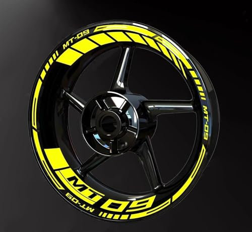 TYSMYXGS Adesivi Cerchioni Kit Adesivi per Cerchi da 17 Pollici per Motociclette per Y&amaha MT09 MT-09 2017-2022 Set di Cerchi E Pneumatici Adesivi Adesivi Ruote(Colore 1)