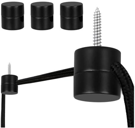 Quystetes Paquete de 3 ganchos de techo para luces colgantes de techo, gancho de luz colgante para lámpara de techo, ganchos de techo, lámpara de bricolaje, color negro