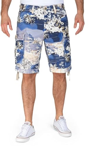 Jet Lag Cargo Shorts 17-131 mit floralem Muster - Flower Green
