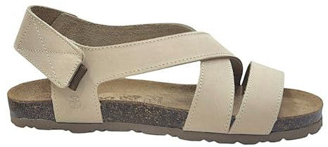Yokono - Sandalia de pala,de piel,planta de gel,tira en la pala,tiras cruzadas en empeine,tira adhesiva para: Mujer color: SAND talla:41