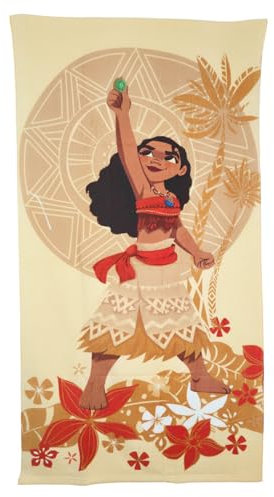 AYMAX Disney Vaiana Strandtuch 70x140 cm – Mikrofaser Badetuch mit Moana Motiv – Kinderhandtuch schnelltrocknend – Tropisches Vaiana 2 Badehandtuch